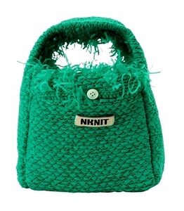 NKNIT fringe knit hand bag リバーシブル フリンジミニバッグ 緑 ンニット