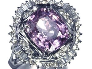 RL13571SS【1円～】新品【RK宝石】《Pink Spinel》極上ピンクスピネル 特大3.65ct!! 極上ダイヤモンド 0.6ct Pt900 超高級リング ダイヤ