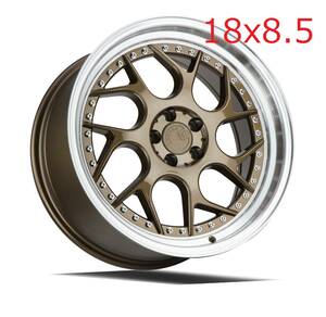 新品！Aodhan DS01 18x8.5+35 5穴 PCD114.3 Bronze w/Machined Lip Concave USDM Hellaflush 