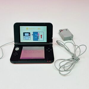 B539-K32-3771 Nintendo 任天堂 ニンテンドー 3DS LL 本体 SPR-001 充電ケール付き 通電確認/初期化OK 赤×黒 レッド×ブラック