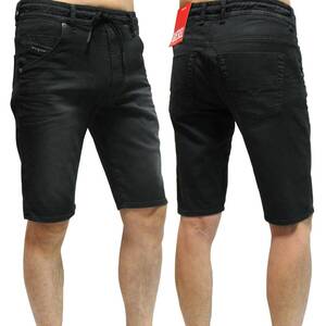 新品 直輸入 DIESEL JoggJeans ジョグジーンズ ハーフパンツ W40インチ(MAX114cm) D-KROOSHORT-Z-NE 0670M ブラック 定番ショートパンツ