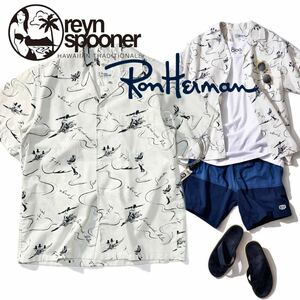 【Reyn Spooner for Ron Herman】Safari掲載◎!!RHC ロンハーマン レインスプーナー別注 ALOHA SHIRT 総柄アロハ オープンカラーシャツ