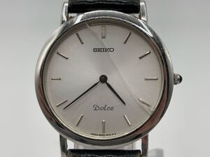 2502032232306 SEIKO セイコー Dolce ドルチェ 腕時計 ウォッチ 8N40-6080 18KT シルバー文字盤 クォーツ ラウンド 不動 現状品 中古