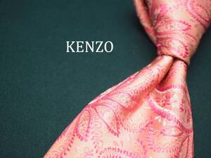 美品【KENZO ケンゾー】 C1292 ペイズリー ピンク ITALY イタリア製 SILK ブランド ネクタイ 古着 良品