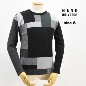 ◇ナノユニバース◇クルーネックウールニット◇グレー系◇サイズS◇NANO UNIVERS the 1st floor◇