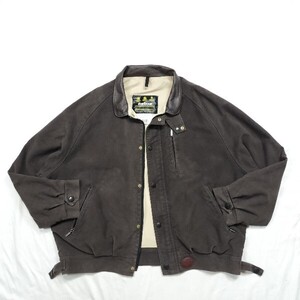 90s BARBOUR moleskin blouson XL バブアー　ブラウン モールスキン　ブルゾン ハリントンジャケット