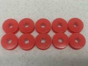 工業用ミシン、職業用ミシン　カラーボビン　赤色　10個 直径21mm 幅8.8m 