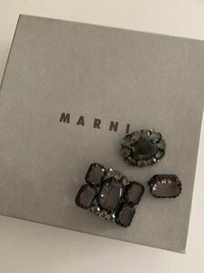 マルニ　ビジュー　ブローチ　MARNI アクセサリー　アンティーク　スモーキーブラウン　グレー