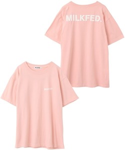 ★新品★ ミルクフェド Tシャツ ピンク色 Mサイズ 定価4400円 SS T BOTH SIDE FOAM STENCIL