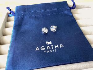 【AGATHA】アガタ　925　シルバー　キラキラビジュー　テリア犬　ピアス