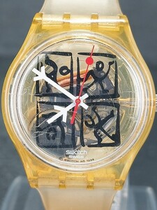 SWATCH スウォッチ GENT ゲント Zeit GK298 AG1998 アナログ Quartz クォーツ 腕時計 3針 スケルトン ラバーベルト ヴィンテージ品