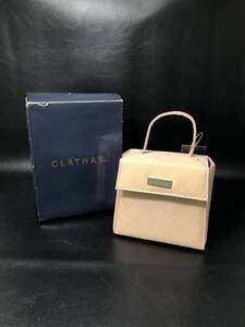 【タグ付き】CLATHAS クレイサス ポーチ ミニハンドバッグ ピンク ミラー付き 箱付き 化粧ポーチ 