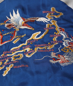 テーラー東洋　スカジャン　M　TT15277　JAPAN MAP　CHERRYBLOSSOMS　EAGLE　港商　鷲　龍　TAILOR TOYO　SOUVENIR JACKET　東洋　日本地図