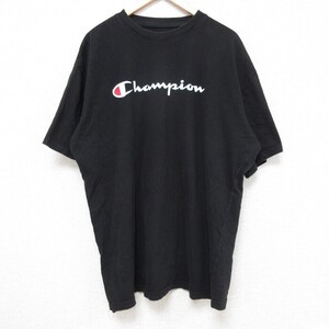 XL/古着 チャンピオン Champion 半袖 ブランド Tシャツ メンズ ビッグロゴ 大きいサイズ コットン クルーネック 黒 ブラック