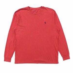 古着 ラルフローレン POLO RALPH LAUREN ロングスリーブTシャツ ロンT ワンポイント レッド サイズ表記：L　gd67890