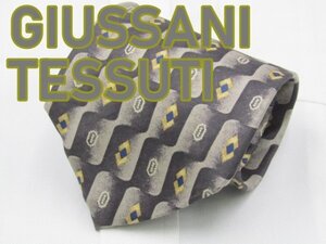 【ジュッサーニテスッティ】 OC 888 ジュッサーニテスッティ GIUSSANI TESSUTI ネクタイ グレー系 ジオメトリック プリント