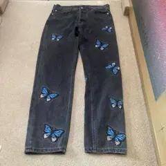 CRAWLING DEATH butterfly denim jeans
