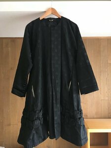 極美品 AD2020 COMME des GARCONS コムコム コムデギャルソン　ドット柄 ノーカラー 裾リボン コートS