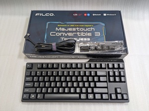 ■FILCO Majstouch Convertible 3 Tenkeyless キーボード メカニカル 赤軸 英語 USB Bluetooth FKBC87MRL/EB3-FC ダイヤテック