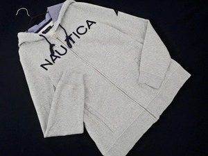 NAUTICA ノーティカ 裏起毛 ロゴ 刺繍 ジップアップ パーカー sizeM/グレー ◇■ ☆ eka7 レディース