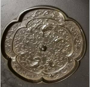 唐物　中国古玩　金～元代　銅鏡　古鏡　時代保証