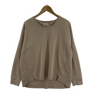 ゆうパケットOK THE SHOP TK ザ ショップ ティーケー スリットネック カットソー sizeM/ベージュ