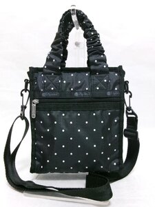 【送料込】 LeSportsac レスポートサック バッグ ブラック 黒 1287 GH MINI N/S TOTE E978 プティドット ショルダーストラップ/966236