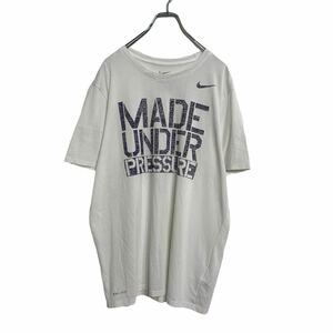 NIKE 半袖 プリント Tシャツ L ホワイト ナイキ スポーツ ドライフィット 古着卸 アメリカ仕入れ a408-5319