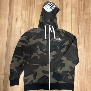 THE FACE FACE ノースフェイス フーディ 迷彩 カモフラ パーカー L ミリタリー ジップアップ Hoodie