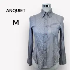 ANQUIET　アンクワイエット　ブラウス　シャツ　グレー　M