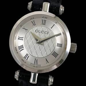 24K002　グッチ　GUCCI　2040L　シェリーライン　レディース腕時計　現状品　クォーツ　2針　ラウンド　シルバー文字盤　１円～