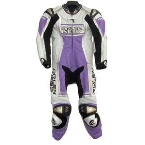 【美品】 ARLEN NESS アレンネス レーシングスーツ レディース ※MFJ公認 白・紫系 ホワイト・パープル系 XSサイズ　 11598-140