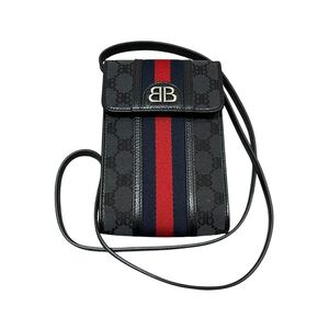 BALENCIAGA GUCCI コラボ ザハッカープロジェクト ショルダーバッグ キャンバス 680130 バレンシアガ グッチ レザー サコッシュ