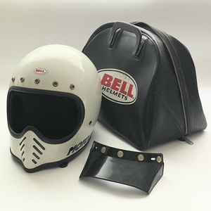 【希少キャリーバッグ付き】　当時物 BELL MOTO 3 ベルモト3 ビンテージ ヘルメット 白 1980年 80s サイズ表記 7 1/2