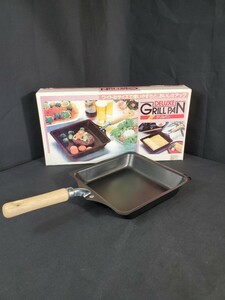 6/18a21 グリルパン DELUXE GRILLPAN 調理器具 フライパン ワイドサイズ アウトドア グリルプレート 鉄製品 保管品