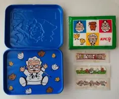 KFC COLONEL CAN-CAN カーネルサンダース グッズ 青 缶ケース