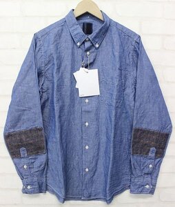 1T6931■未使用品 visvim 17ss ICT LUNGTA B.D. PATCH L■S CHAMBRAY シャンブレーシャツ INDIGO CAMPING TRAILER EXCLUSIVE