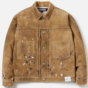 24AW　Lサイズ　DRIP SUEDE JACKET　（242SZNH-JKM03）　ネイバーフッド　NEIGHBORHOOD　ベージュ　牛スエード