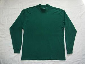 ☆ 80s90s USA製 ビンテージ GAP ギャップ モックネック 長袖 Tシャツ sizeM グリーン ☆古着 ロンT 旧タグ オールド J.CREW バナリパ