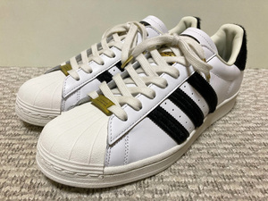 ♪未着用新品 adidas SUPERSTAR FW4432 WHITE/BLACK アディダス スーパースター 白／黒ハラコ US9.5(27.5cm)表記♪