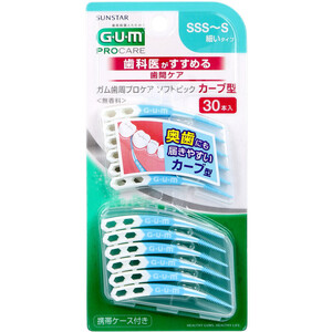 【まとめ買う】GUM ガム 歯周プロケア ソフトピック カーブ型 SSS-S 30本入×20個セット