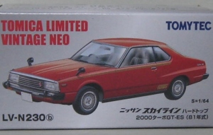 トミカ LV N 230b スカイライン ハードトップ 2000ターボGT-ES 赤 レッド トミカリミテッド ヴィンテージ NEO 1/64 新品 未開封