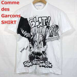 【良品】コムデギャルソンシャツ　立体プリントＴシャツ　クリスチャン・マークレー　COMME des GARCONS SHIRT　サイズＳ　白黒