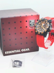 LUMINOX ルミノックス クロノグラフ シリーズ 3080 ブラック×オレンジ ラバーベルト 箱あり 中古動作品 レアカラー 風貌傷あり