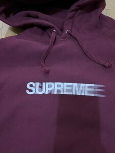 ○Supreme Motion Logo Hooded Sweatshirt XL 中古　バーガンディBurgundy 