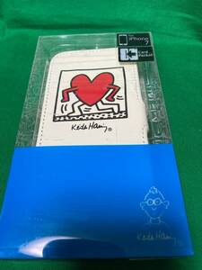 iPhoneSE2 第2世代 iphone8 iphone7 Keith Haring キースへリング 手帳型ケース スマホケース iphone ケース 新品 RunningHeart ホワイト