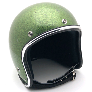送料無料 ARTHUR FULMER AF20 GREEN METALFLAKE 58cm/アーサーフルマー緑ビンテージヘルメットwストラップグランメゾン東京キムタク60s70s