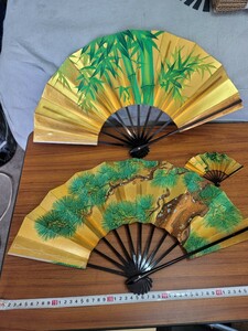 京扇子　松竹　飾り扇子　大小３点セット　中古品