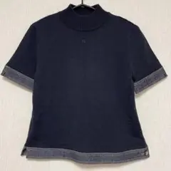 courreges クレージュ ロゴ ウール ニット カットソー 9R M