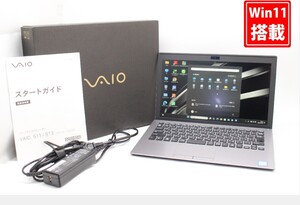 230時間 美品 フルHD 11.6型 SONY VAIO VJS112C11N Windows11 八世代 i7-8550U 16GB NVMe 256GB-SSD カメラ 無線 Office付 管:1701m